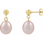 Load image into Gallery viewer, Pink Freshwater Pearl Drop Earrings