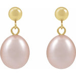 Load image into Gallery viewer, Pink Freshwater Pearl Drop Earrings