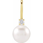 Load image into Gallery viewer, Treasured Akoya Pearl & Diamond Pendant