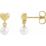 Load image into Gallery viewer, Pearl Heart Dangle Earrings For Women