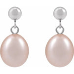Load image into Gallery viewer, Pink Freshwater Pearl Drop Earrings