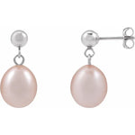 Load image into Gallery viewer, Pink Freshwater Pearl Drop Earrings
