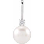 Load image into Gallery viewer, Treasured Akoya Pearl & Diamond Pendant
