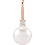 Load image into Gallery viewer, Treasured Akoya Pearl & Diamond Pendant