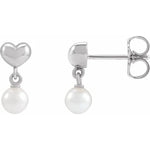 Load image into Gallery viewer, Pearl Heart Dangle Earrings For Women