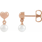 Load image into Gallery viewer, Pearl Heart Dangle Earrings For Women