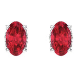 Load image into Gallery viewer, Polished and Clear Ruby Birthstone Stud Earrings