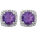 Load image into Gallery viewer, Natural Amethyst Birthstone Earrings