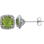 Load image into Gallery viewer, Modern Jewelry Gifts for Her: Sterling Silver Peridot Earrings