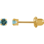 Load image into Gallery viewer, Aquamarine Imitation Stud Earrings