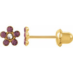 Load image into Gallery viewer, 14k Yellow Gold Amethyst Earrings
