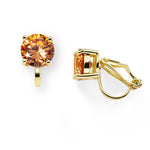 Load image into Gallery viewer, Cz Solitaire Champagne Earrings
