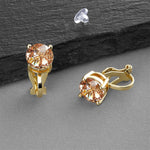 Load image into Gallery viewer, Cz Solitaire Champagne Earrings