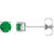 Lustrous and Bright Round Emerald Women’s Stud Earrings