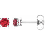 Load image into Gallery viewer, Trendy July Gifts: 4 Prong Setting Round Diamond Stud Earrings