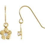 Load image into Gallery viewer, 14k Yellow Gold Daisy Dangle Earrings