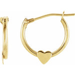 Load image into Gallery viewer, 14k Yellow Gold Hoop Heart Earrings