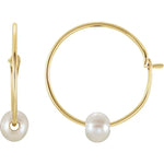 Load image into Gallery viewer, Freshwater Pearl Huggie Hoop Earrings