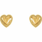 Load image into Gallery viewer, Heart Earrings in 14k Yellow Gold