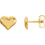 Load image into Gallery viewer, 14k Yellow Gold Puffed Heart Earrings