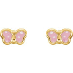Load image into Gallery viewer, 14k Yellow Gold Butterfly Earrings