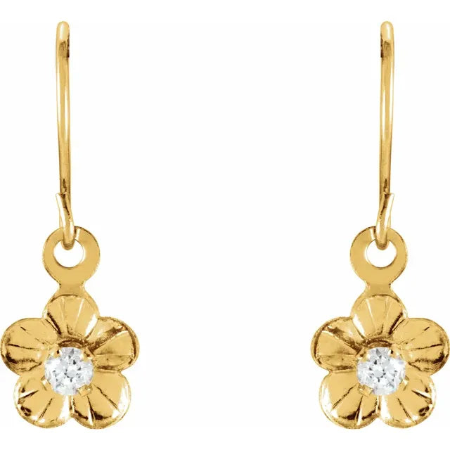 ★daisy★♡14kgf 14K Yellow Gold Daisy Stud