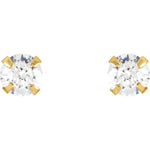 Load image into Gallery viewer, 14k Yellow Gold CZ Stud Earrings