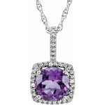 Load image into Gallery viewer, Sterling Silver Natural Amethyst Necklace