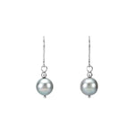 Load image into Gallery viewer, Gray Freshwater Cultured Pearl Earrings