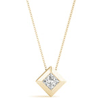 Load image into Gallery viewer, Solitaire Princess Cut Diamond Gold Pendant - Glamorous Diamond Gifts for Her