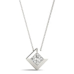 Load image into Gallery viewer, Solitaire Princess Cut Diamond Gold Pendant - Glamorous Diamond Gifts for Her