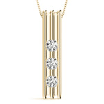 Load image into Gallery viewer, Slender 3 Stone Gold Pendant For Women