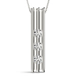 Load image into Gallery viewer, Slender 3 Stone Gold Pendant For Women