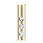 Load image into Gallery viewer, Slender 3 Stone Gold Pendant For Women