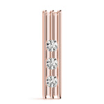 Load image into Gallery viewer, Slender 3 Stone Gold Pendant For Women