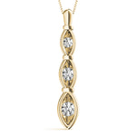 Load image into Gallery viewer, Three Stone Round Diamond Gold Pendant For Women