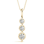 Load image into Gallery viewer, Three Stone Round Diamond Gold Pendant