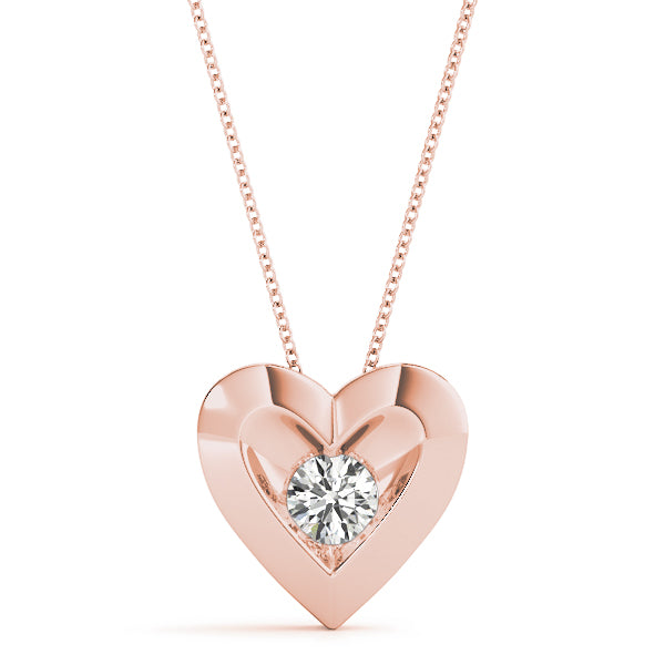 Heart Shaped Solitaire Pendant - Modern Jewelry Pendants for Women