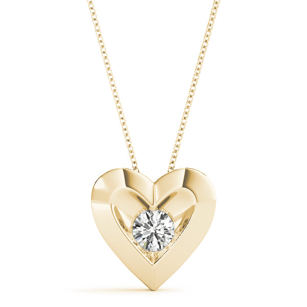 Heart Shaped Solitaire Pendant - Modern Jewelry Pendants for Women