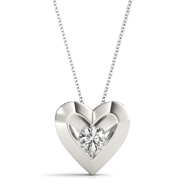 Heart Shaped Solitaire Pendant - Modern Jewelry Pendants for Women