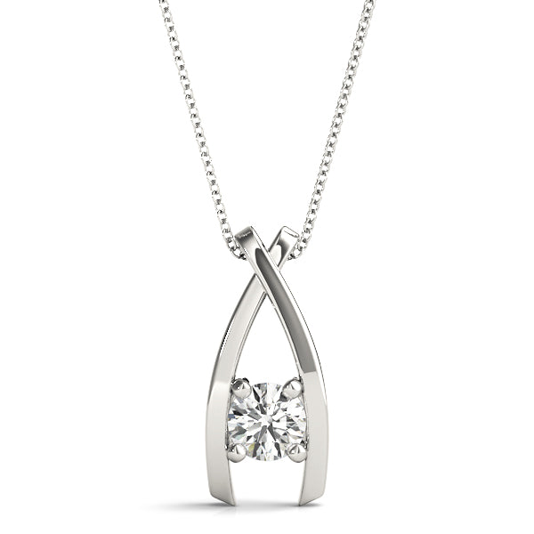 Delicate and Graceful 4 Prong Diamond Pendant for Women