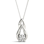Load image into Gallery viewer, Minimalist and Sleek Four Prong Solitaire Pendant for Her
