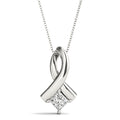 Modern Design Princess Cut Diamond Solitaire Pendant for Her