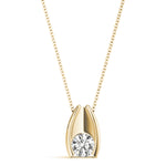 Load image into Gallery viewer, Bezel Set Round Diamond Solitaire Pendant - Luxury Gift for Women