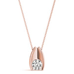 Load image into Gallery viewer, Bezel Set Round Diamond Solitaire Pendant - Luxury Gift for Women
