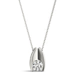 Load image into Gallery viewer, Bezel Set Round Diamond Solitaire Pendant - Luxury Gift for Women