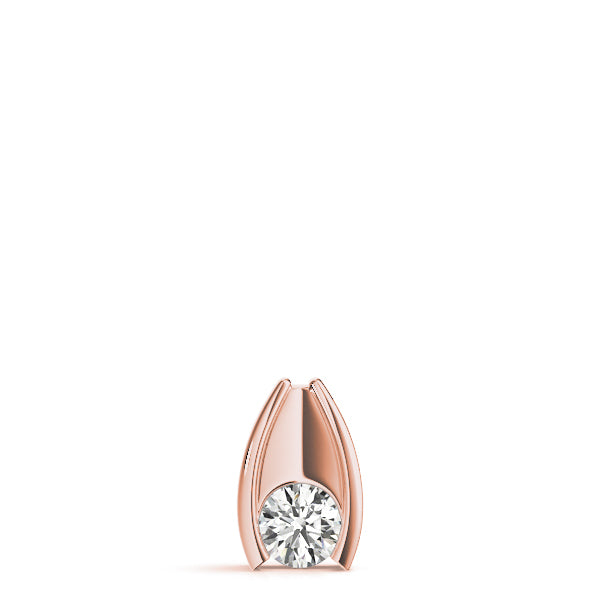 Bezel Set Round Diamond Solitaire Pendant - Luxury Gift for Women