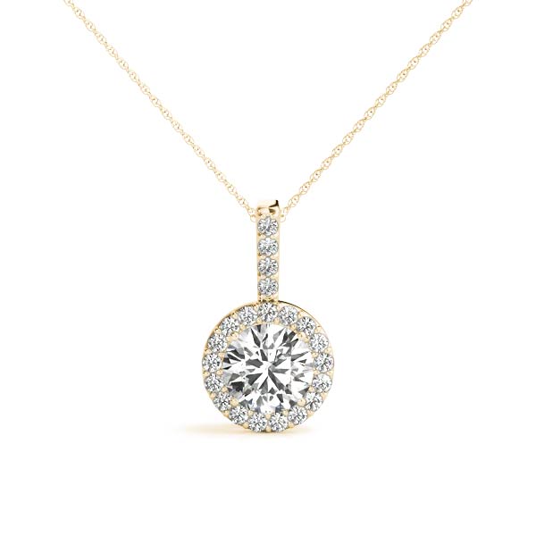 Round Diamond Halo Pendant for Women