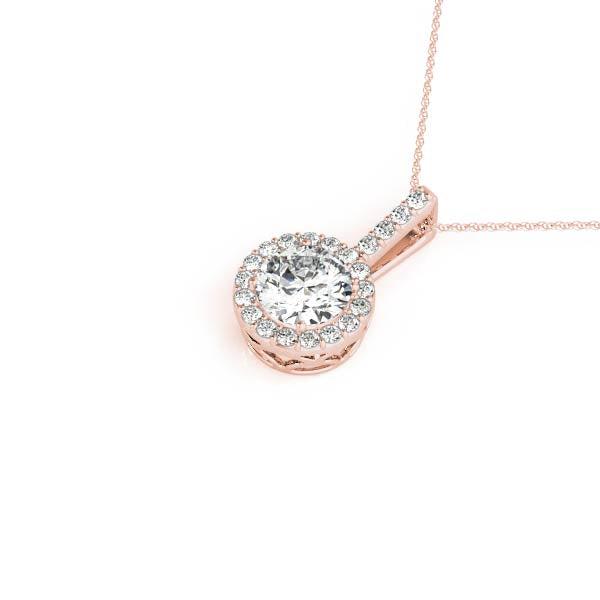 Round Diamond Halo Pendant for Women