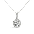 Round Diamond Halo Pendant for Women